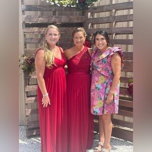 Red David’s Bridal women’s bridesmaid dresses